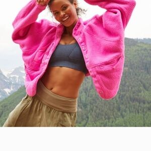 FP Movement by Free People Vibrant Pink Teddy Jacket